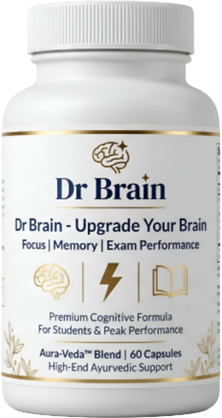 Product closeup with capsule for premium supplement research section